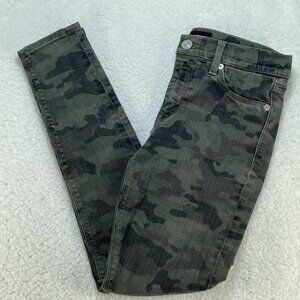 Hudson Jeans Womens Sz 27 Green Camo Nico Super Skinny Ankle Mid Rise 28x27
